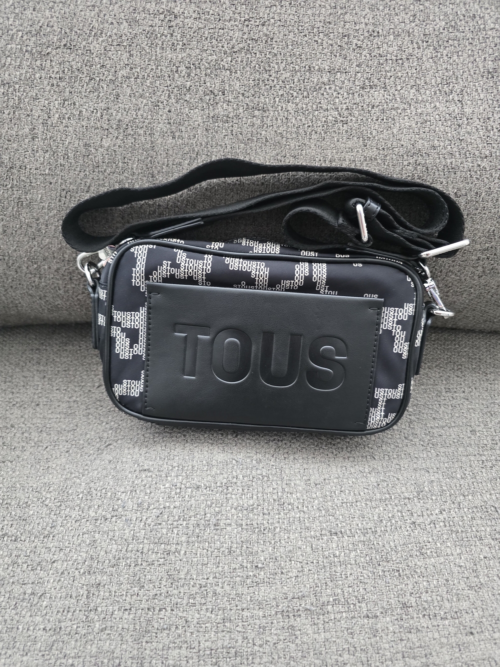 TOUS Black Logo-Panel Crossbody Belt Bag